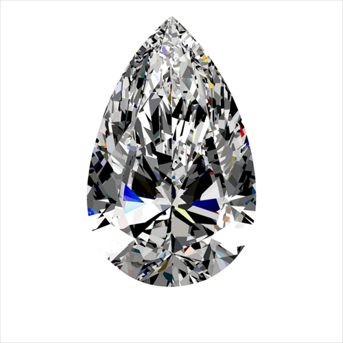 0.4 carat F-VS2 Natūralus Pear Deimantas (1)