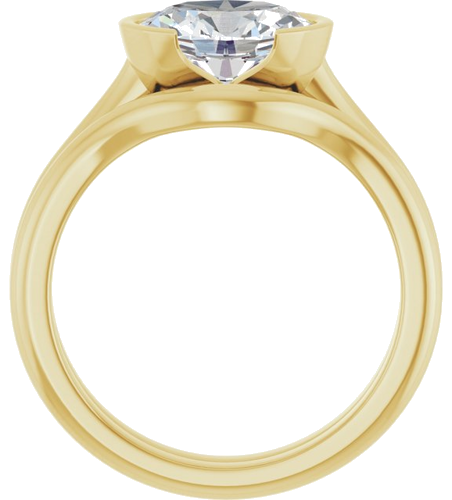Sužadėtuvių Žiedas „Half-Bezel Solitaire“ 14k yellow gold Oval 9mm x 7mm (7)