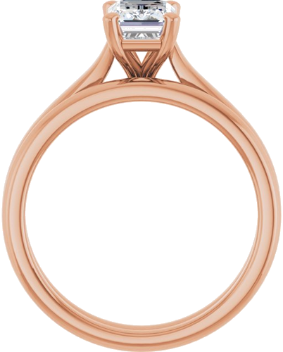 Sužadėtuvių Žiedas „Solitaire“ 585 Rožinis Aukso Emerald 7mm x 5mm (7)