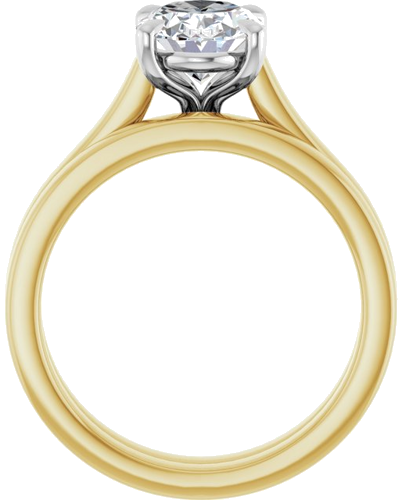 Sužadėtuvių Žiedas „Claw-Prong“ 14k yellow/white gold Oval 9mm x 7mm (7)