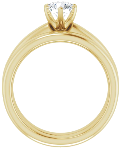 Sužadėtuvių Žiedas „Solitaire“ 585 Geltonojo Aukso Round 5.5mm (7)