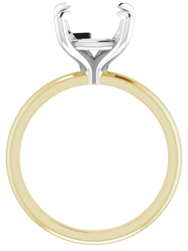 Sužadėtuvių Žiedas „Solitaire“ 14k yellow/white gold Cushion 9mm (2)
