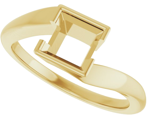 Sužadėtuvių Žiedas „Half-Bezel Solitaire“ 10k yellow gold Square 5.5mm (5)