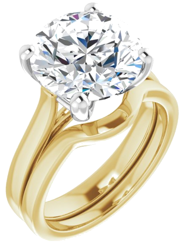 Sužadėtuvių Žiedas 14k yellow/white gold Round 11mm (6)