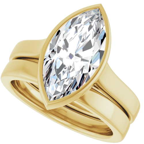 Sužadėtuvių Žiedas „Bezel-Set Solitaire“ 14k yellow gold Marquise 15mm x 7.5mm (10)