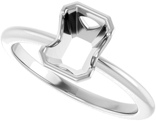 Sužadėtuvių Žiedas „Half-Bezel“ 14k white gold Emerald 7mm x 5mm (5)