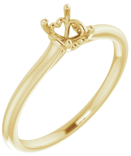 14K Yellow  6x4 mm Oval Solitaire Engagement Ring Mounting (1)