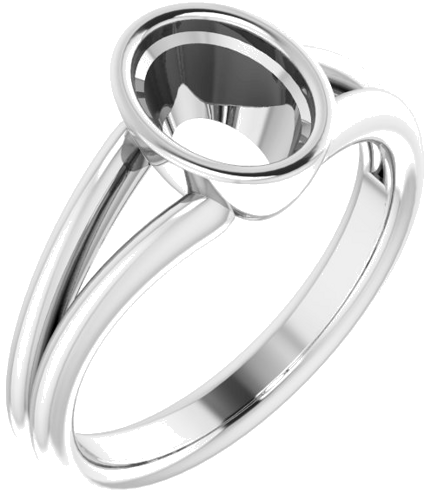 Sterling Silver 8x6 mm Oval Engagement Ring Mounting (1)
