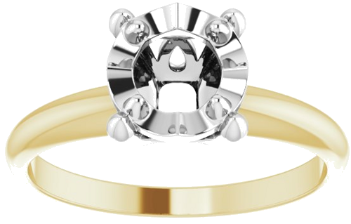 14K Yellow   White 5.8 mm Round 4-Prong Illusion Solitaire Ring Mounting (3)