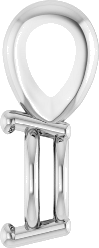 Pakabukas „Oval 2-Prong Solitaire“ 14k white gold Oval 4mm x 3mm (3)