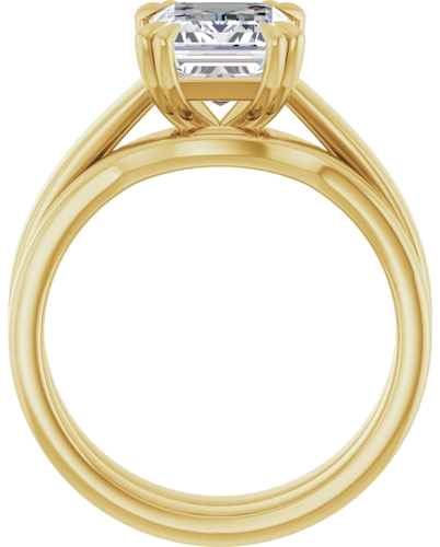 14K Yellow 9x7 mm Emerald Engagement Ring Mounting (7)