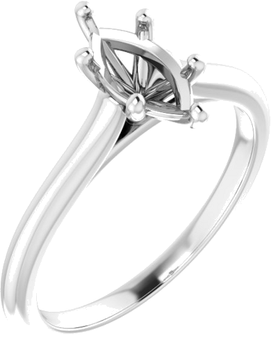 14K White 9x4.5 mm Marquise Solitaire Engagement Ring Mounting (1)