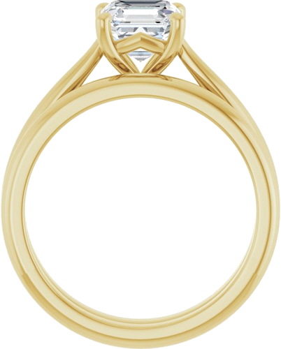Sužadėtuvių Žiedas „Solitaire“ 14k yellow gold Asscher 6mm (7)