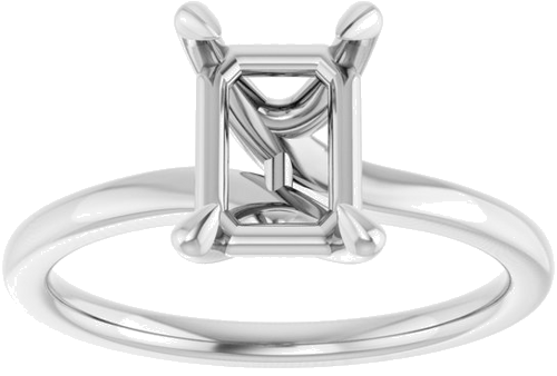 Sužadėtuvių Žiedas 14k white gold Emerald 8mm x 6mm (3)