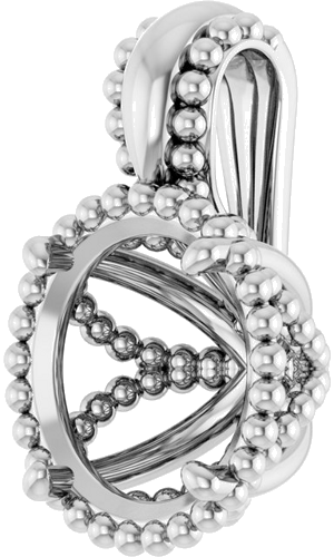 Pakabukas „Beaded“ 14k white gold Round 8.2mm (2)