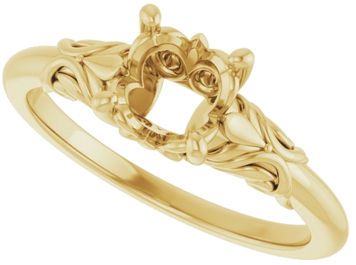 Sužadėtuvių Žiedas „Solitaire“ 14k yellow gold Round 6.5mm (5)