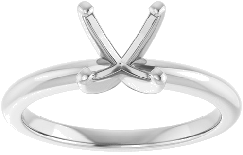 10K White  7.4 mm Round Solitaire Engagement Ring Mounting (3)