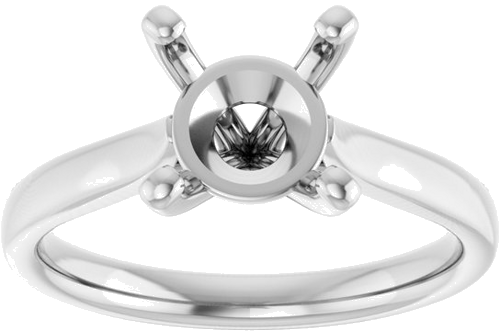 14K White 8.2 mm Round Engagement Ring Mounting (3)