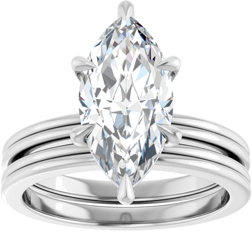 Sužadėtuvių Žiedas „Claw-Prong Solitaire“ 14k white gold Marquise 14mm x 7mm (8)