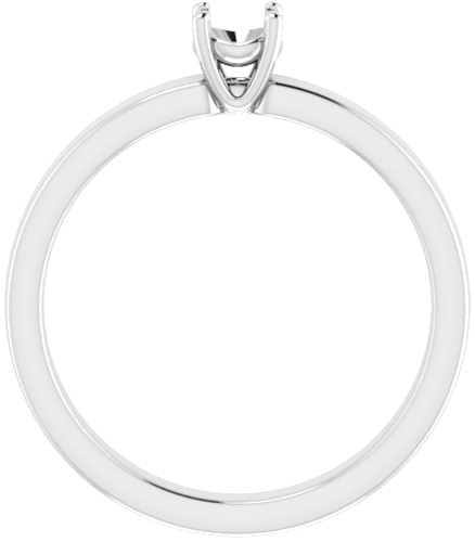 14K White 4.1 mm Round Solitaire Engagement Ring Mounting (2)