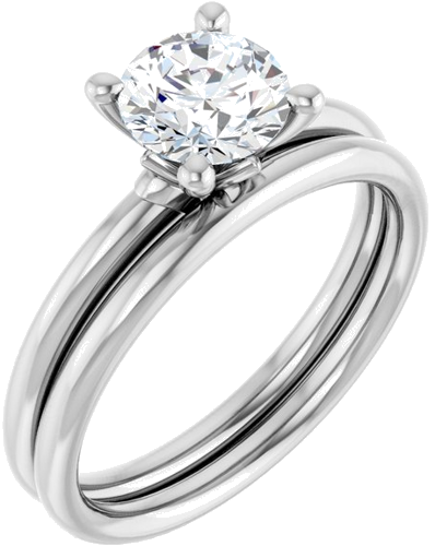 Sužadėtuvių Žiedas „Solitaire“ 585 Baltojo Aukso Round 6.5mm (6)