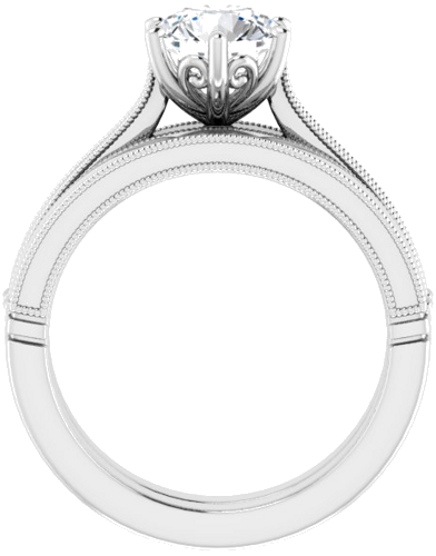 Sužadėtuvių Žiedas „Solitaire“ 950 Platinos Round 7mm (7)