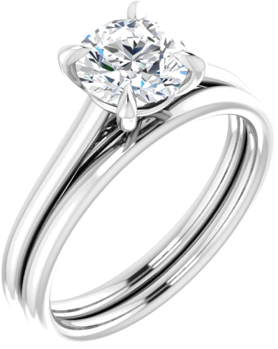 Sužadėtuvių Žiedas „Solitaire“ 950 Platinos Round 6.5mm (6)