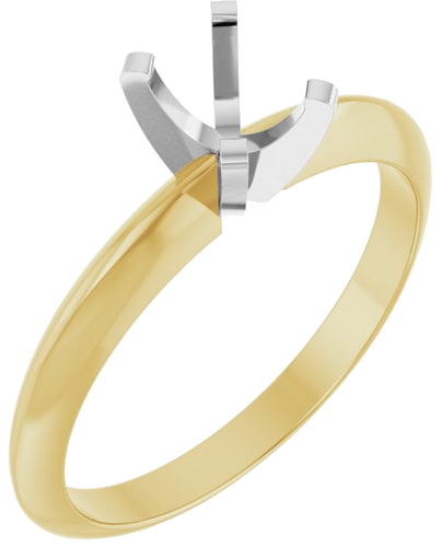 Sužadėtuvių Žiedas „Solitaire“ 585 Baltojo Ir Geltonojo Aukso Oval 6mm x 4mm (1)