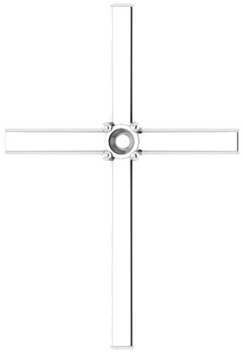 Pakabukas „Solitaire Cross“ 925 Sidabro Round 2.5mm (1)