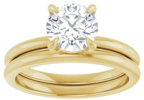 14K Yellow 7 mm Round Solitaire Engagement Ring Mounting (8)