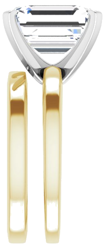 Sužadėtuvių Žiedas „Solitaire“ 14k yellow/white gold Emerald 11mm x 9mm (9)