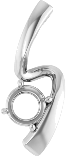 Pakabukas „Solitaire Freeform“ 925 Sidabro Round 6mm (1)