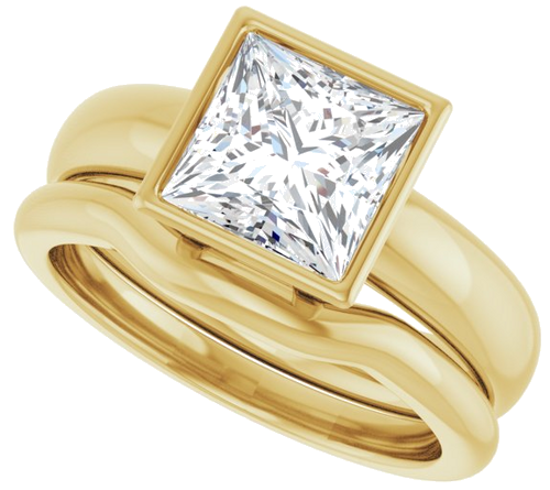 14K Yellow 7 mm Square Engagement Ring Mounting (10)