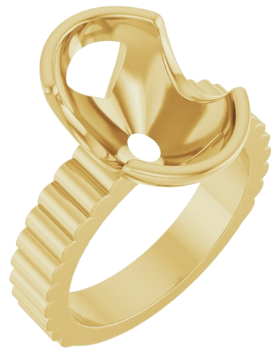 Sužadėtuvių Žiedas „Half-Bezel Solitaire“ 14k yellow gold Oval 14mm x 10mm (1)