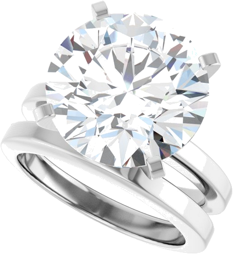 Sužadėtuvių Žiedas 14k white gold Round 13mm (10)