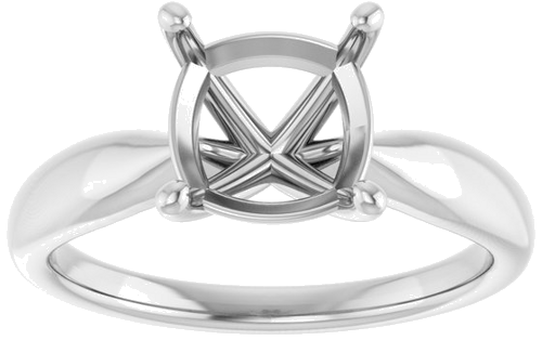 Sužadėtuvių Žiedas 14k white gold Cushion 8mm (3)