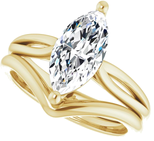 Sužadėtuvių Žiedas „Solitaire“ 14k yellow gold Marquise 12mm x 6mm (10)
