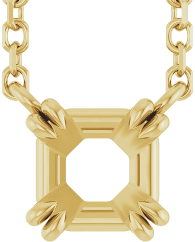 Pakabukas „Solitaire“ 14k yellow gold Asscher 4.5mm (1)