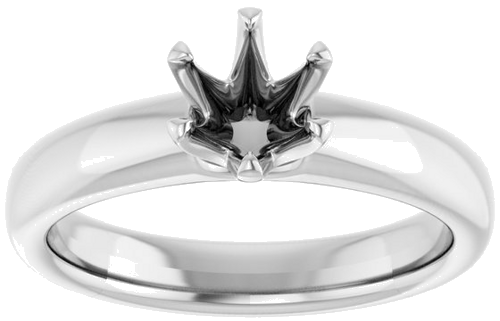 14K White 5.8 mm Round Engagement Ring Mounting (3)