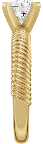 Sužadėtuvių Žiedas „Solitaire Rope“ 14k yellow gold Round 6.5mm (4)