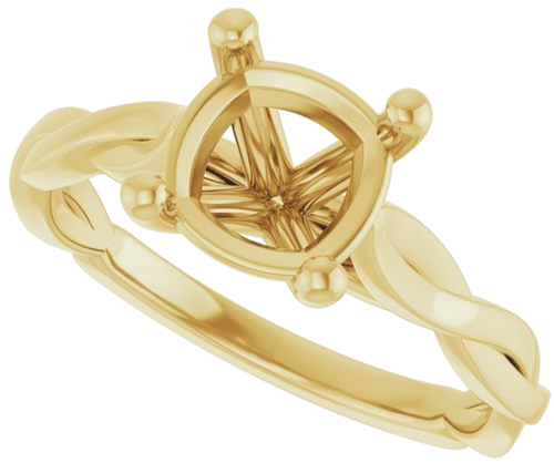 Sužadėtuvių Žiedas „Infinity-Inspired“ 14k yellow gold Cushion 7mm (5)