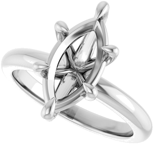 Sužadėtuvių Žiedas „Claw-Prong“ 14k white gold Marquise 13mm x 6.5mm (5)