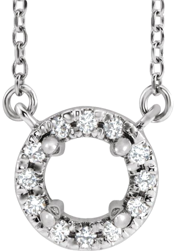 14K White 5.5 mm Round 1 10 CTW Natural Diamond Semi-Set 18  Necklace (1)