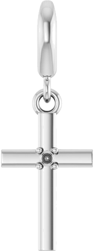 Pakabukas „Accented Cross Charm“ 925 Sidabro Round 1.5mm (1)