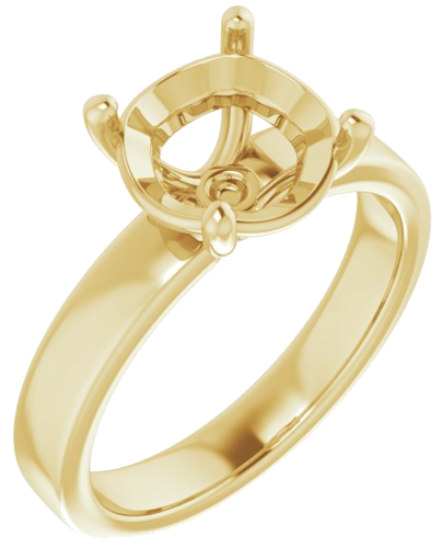 14K Yellow 9 mm Round Solitaire Engagement Ring Mounting (1)