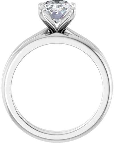 Sužadėtuvių Žiedas 14k white gold Oval 9mm x 7mm (7)