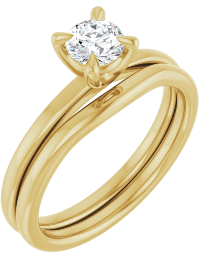 Sužadėtuvių Žiedas 14k yellow gold Round 4.8mm (6)