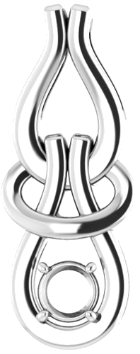 14K White  4.1 mm Round Pendant Mounting (1)