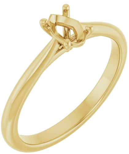 14K Yellow 6x4 mm Oval Solitaire Engagement Ring Mounting (1)