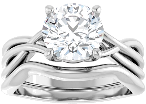 14K White 8 mm Round Solitaire Engagement Ring Mounting (8)